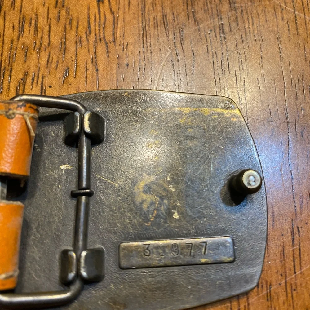 Kabota tractor‎ 15th anniversary buckle and leather bonded belt Size 46. Vintage